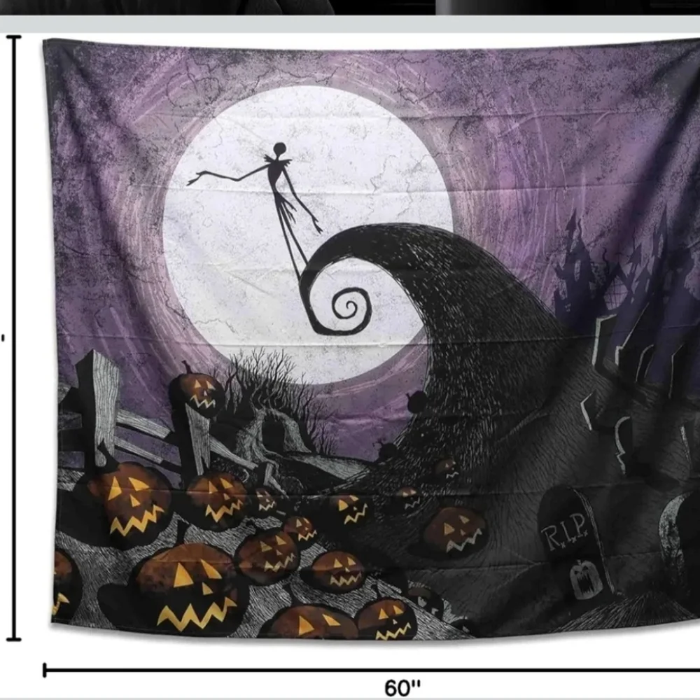 The Nightmare Before Christmas Jack Skellington Silhouette Tapestry